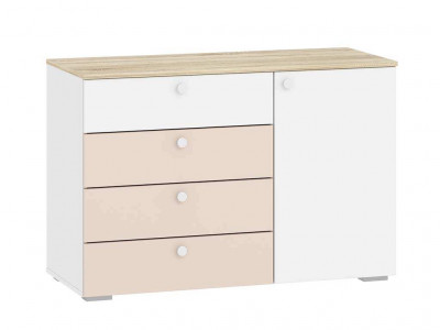 НМ 041.39 комод Банни белый/дуб сонома/бисквит