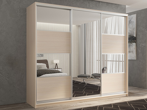 Шкаф-купе Кааппи 5 Дуб молочный 180х60х230 см