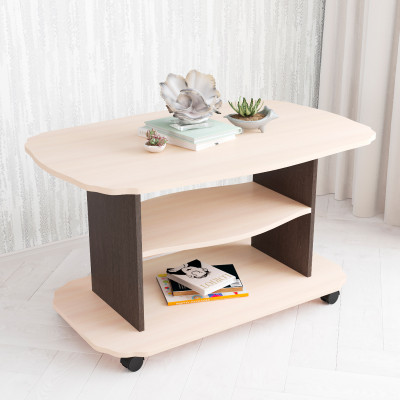 Стол Журнальный Консул-2 (1000*560*650) дуб молочный/венге