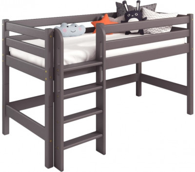 Кровать Соня (вариант 11) низкая с прямой лестницей, лаванда