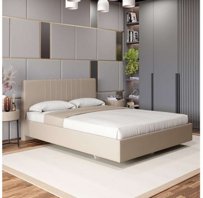 Кровать с латами Соло 180*200, Светло-бежевый