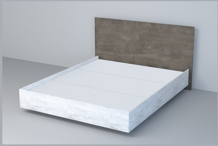Кровать 1,4 арт.031 (ЛДСП) ЛН. (Бетон Светлый/Камень Темный)