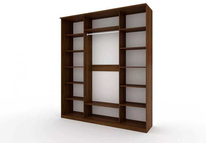 Шкаф купе Модерн 2076х600 3-х дверный 3-х секционный фотопечать №2 венге