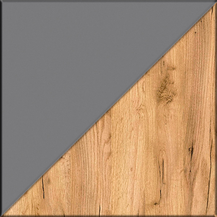 Октава Набор шкафов 48, цвет белый шагрень/серый графит/дуб крафт золотой/фасады МДФ белый шагрень/серый графит, ШхГхВ 161х35,3х197,6 см., ун. сб.