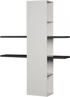 Полка навесная Альда, Белый глянец/Черный глянец