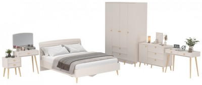 Афина Спальня 16-1600, цвет кашемир серый, сп.м. 1600х2000 мм., б/м, основание есть - фанера