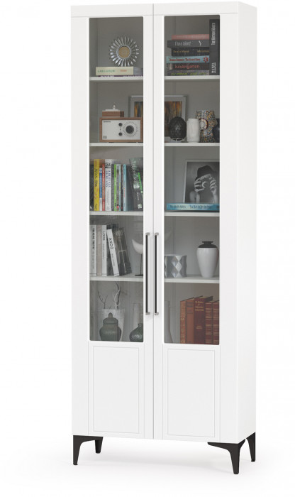 Валенсия Гостиная № 112, цвет ЛДСП белый шагрень/МДФ белый шагрень, ШхГхВ 301,4х38,4х225,2 см., универсальная сборка