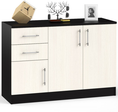 Комод СВК № 3, цвет венге/дуб лоредо, ШхГхВ 120х44х87 см. (Комод Стандарт № 3)