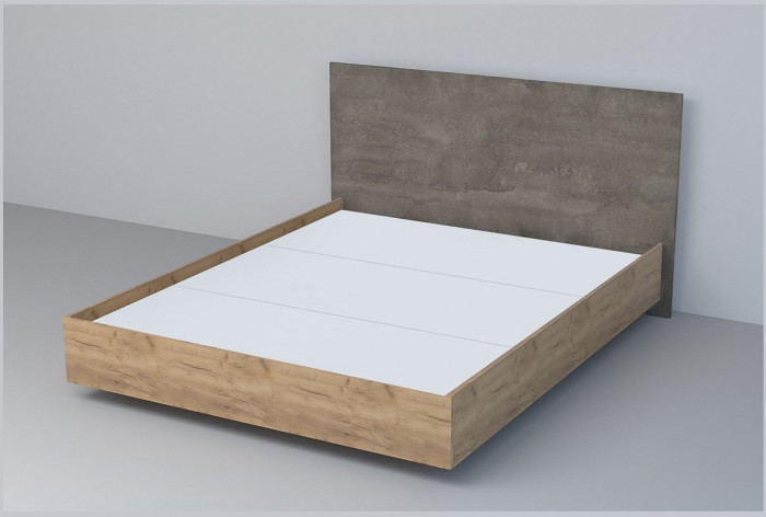Кровать 1,4 арт.031 (ЛДСП) ЛН. (Дуб Крафт Золотой/Камень Темный)