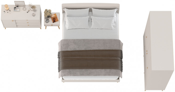 Афина Спальня 30-1600, кашемир серый