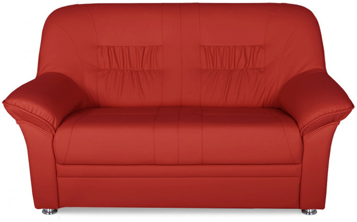 Диван кожаный красный, прямой 3-х местный, для дома, офиса, гостиной, кабинета Карелия