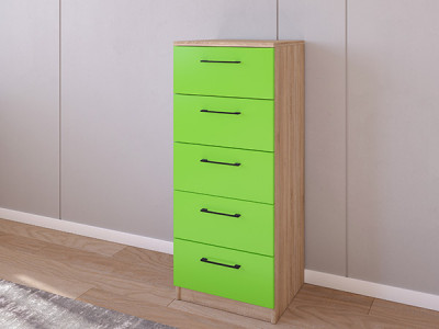 Комод 02/16 45х40х110 Сонома/Салатовый