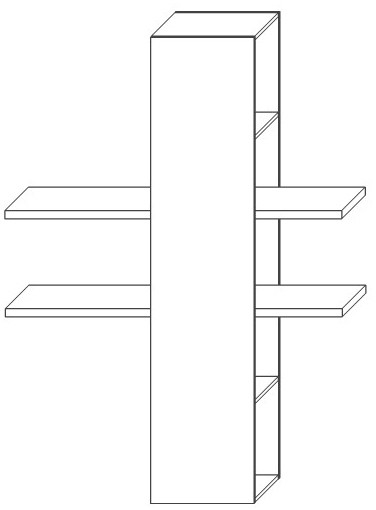 Полка навесная Альда, Черный/Дуб велингтон