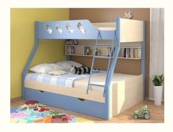 Дельта-20.02 Детская двухъярусная кровать, Голубой