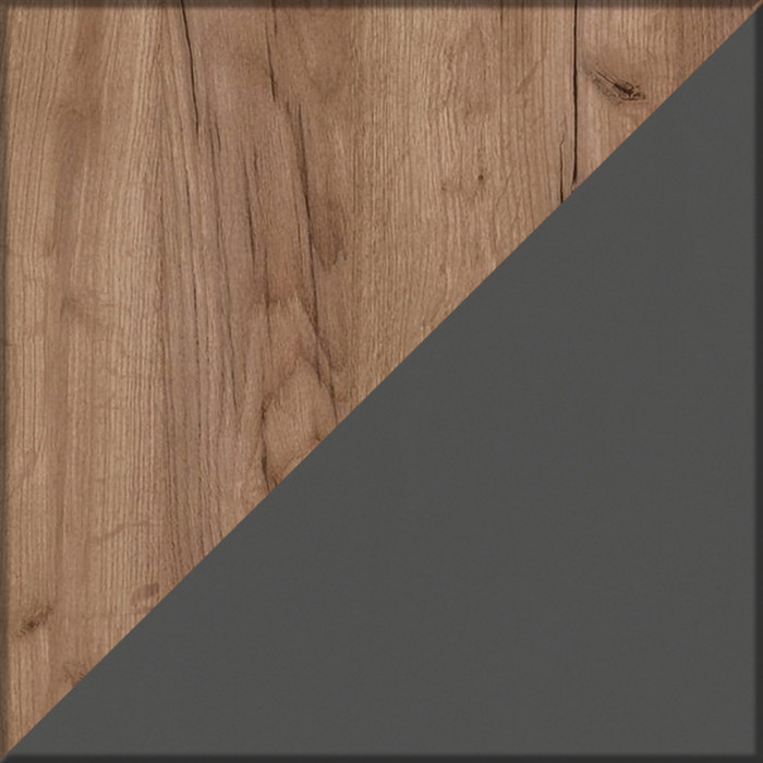 Прихожая Домино 4, цвет дуб крафт табачный/графит, ШхГхВ 220х36х202 см., универсальная сборка