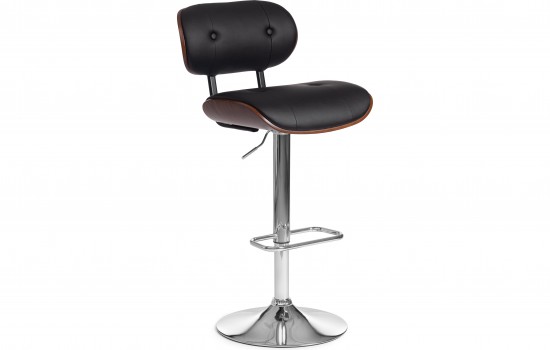 Барный стул DRAKAR (mod.4050), черный/орех/хром