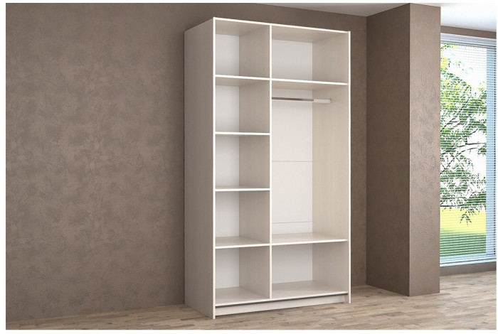 Шкаф-купе Иннэс-5 1200 Ф1/Ф2, Бодега/Белый глянец