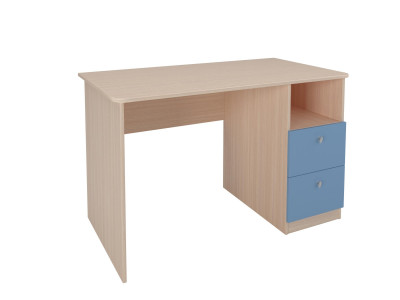 Стол письменный Дуб молочный/Голубой