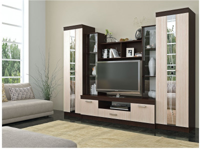 Гостиная Атлантида 2 ЛДСП (Венге / дуб беленый)