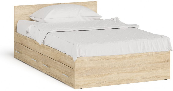 Мори Кровать с ящиками 1200, дуб сонома