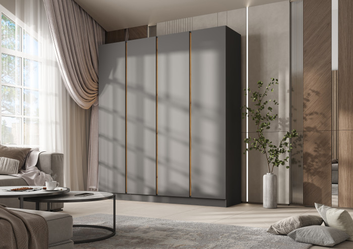 Келвин Шкаф 4-х створчатый 2000, Графит, Графит