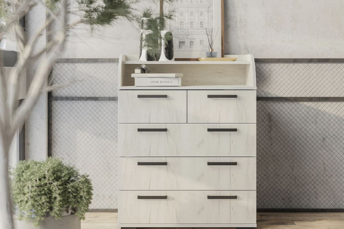 Комод "Стандарт №1" NEW (800х1020х460) дуб крафт белый