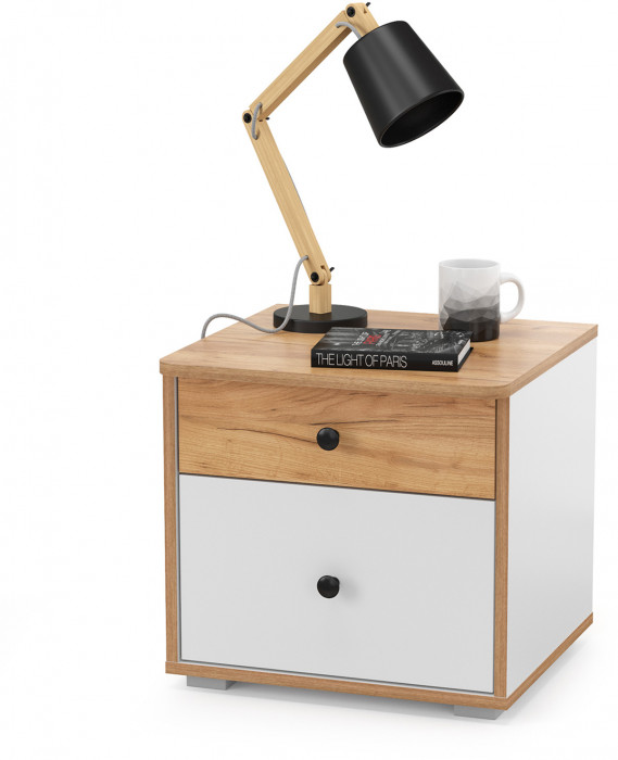 Вуди Компоновка № 35, цвет белый премиум/дуб крафт золотой/саванна латте, сп. м. 900х2000 мм., б/м, основание есть, матрас высотой до 200 мм.