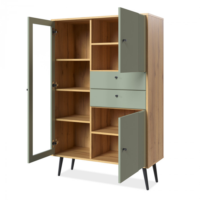 Шкаф низкий (1 стеклодверь) Вега Саксония