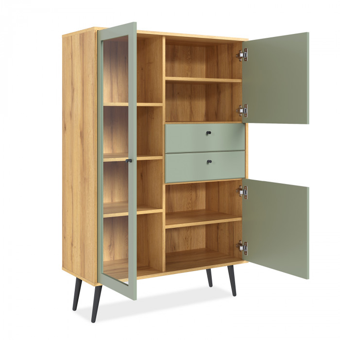 Шкаф низкий (1 стеклодверь) Вега Саксония