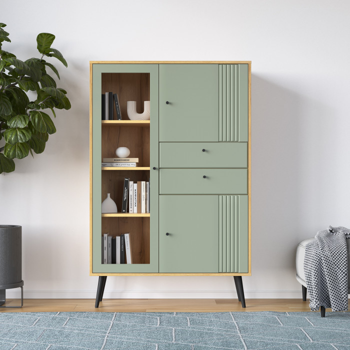 Шкаф низкий (1 стеклодверь) Вега Саксония