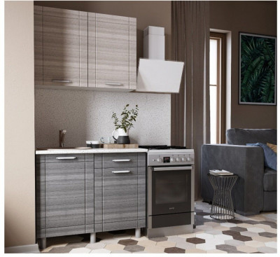 Кухонный гарнитур Бомбей 1,0м Сандал белый/Сандал серый