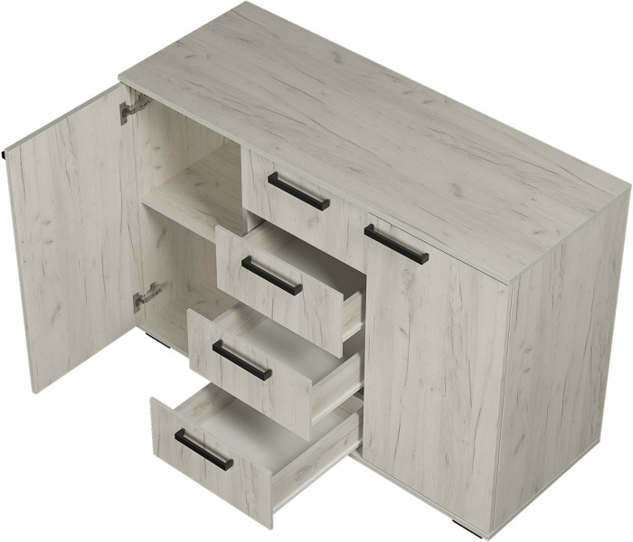 Комод "Стандарт №2" NEW (1200х828х460) дуб крафт белый