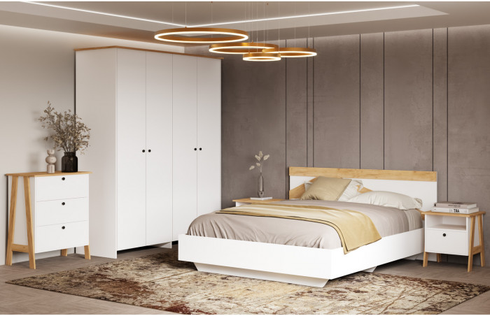 Кровать с основанием Теодора 1,6м, Белый