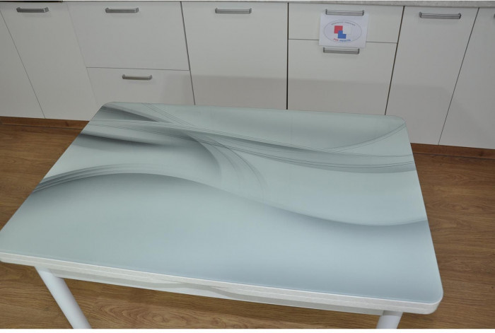 Симпл фотопечать стол обеденный раскладной / текстура 029/бетон белый/белый