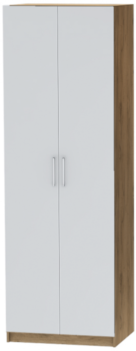 Шкаф двухдверный №1 "Иннэс-7" - Крафт золотой/Белый