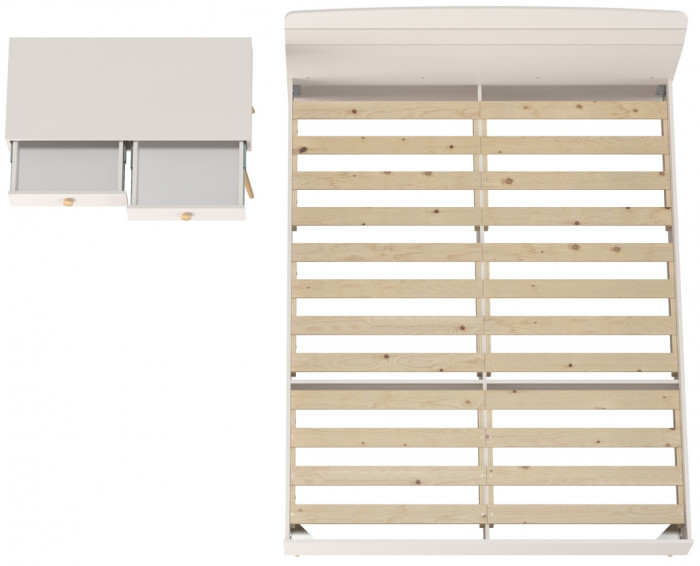 Афина Спальня Кровать 1600 + Стол, цвет кашемир серый, ШхГхВ 164,6х210,2х95,6 + 100х45х76 см., сп.м. 1600х2000 мм., б/м, основание есть