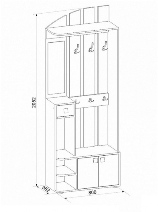 Ивушка 25 Прихожая Бодега Темный / Светлый