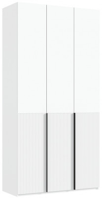 Марвэл Шкаф 3-х створчатый 1200, с доп.ящиками, Белый/Браш вайт