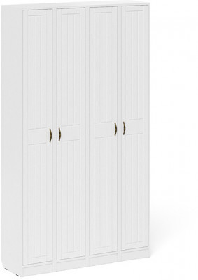 Прихожая П-6 Пенал 4 штуки, цвет белая шагрень/фасады МДФ белое дерево фрезеровка прованс, ШхГхВ 60х35х210 см., универсальная сборка