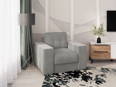 Кресло Нави, Светло-серый/Холст белый