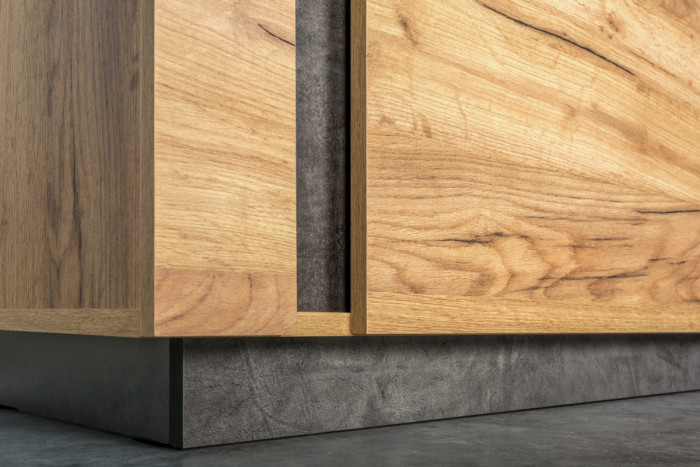 Арчи Шкаф комбинированный 10.05, дуб крафт золотой/камень тёмный