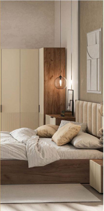 СОНАТА ШК 05 Шкаф угловой (865х2100х865) Фасад МДФ МОНО КЕРАМИКА/Корпус ДУБ КРАФТ ТАБАЧНЫЙ