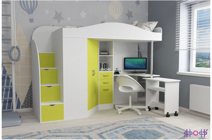 Кровать-чердак Юниор 4 (Венге/Ирис)