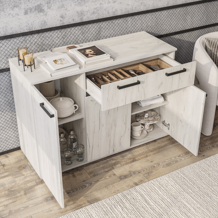 Комод "Стандарт №4" NEW (1200х828х460) дуб крафт белый