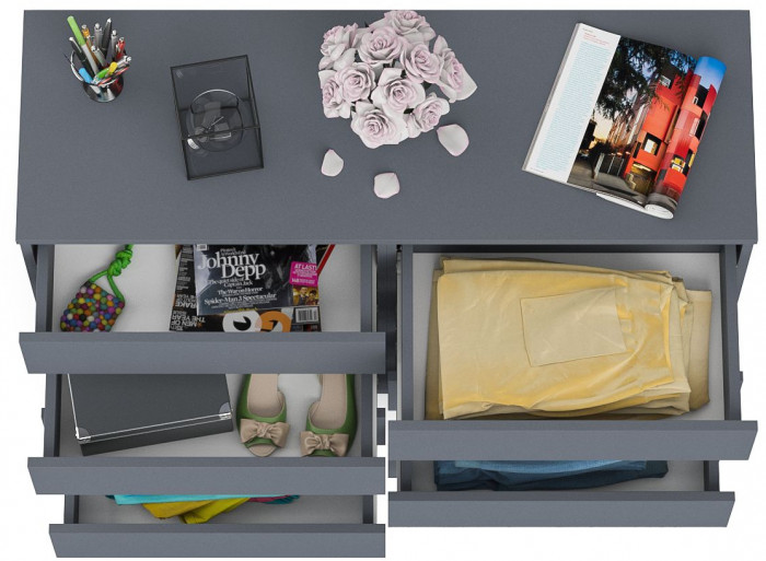 Мори Комод МК1200.8, цвет графит, ШхГхВ 120,4х41х94 см.