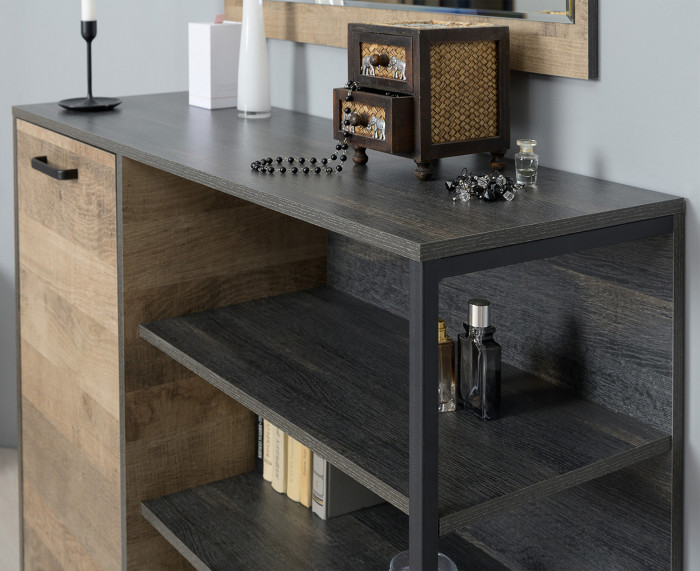 Трувор Прихожая 162, цвет дуб гранж песочный/интра, ШхГхВ 209х37х195 см., универсальная сборка