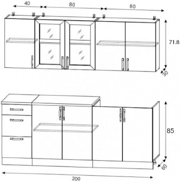 Кухня МДФ Лиза-2 2000 (Белый глянец)