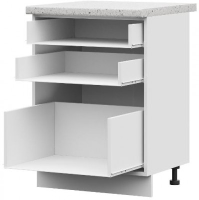 ШН3Я 600 корпус шкаф нижн. с 3 ящ (600*820*474) ПВ белый