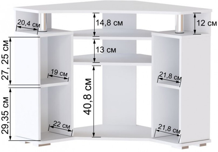 Угловая Тумба ТВ 044(2у) белый