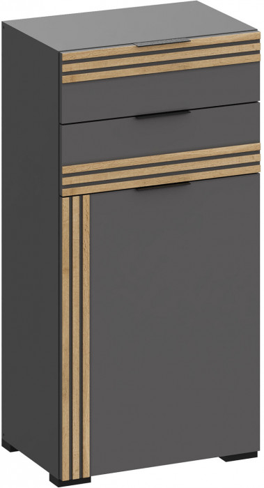 Модульная Прихожая Нао, набор №9, Графит/Графит, Дуб вотан, Simple 27